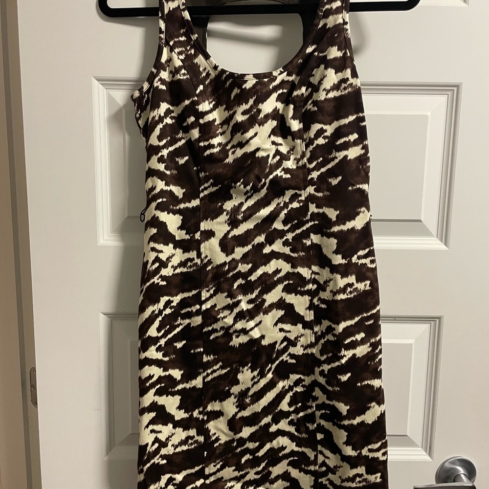 Michael Kors Brown and Cream Patterned Dress